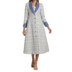Markarian Contrast Trim Wool Coat Size 16 $2650
